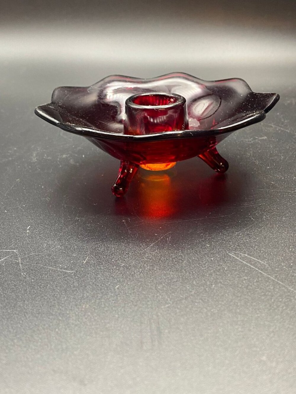 Fenton Amberina Candleholder